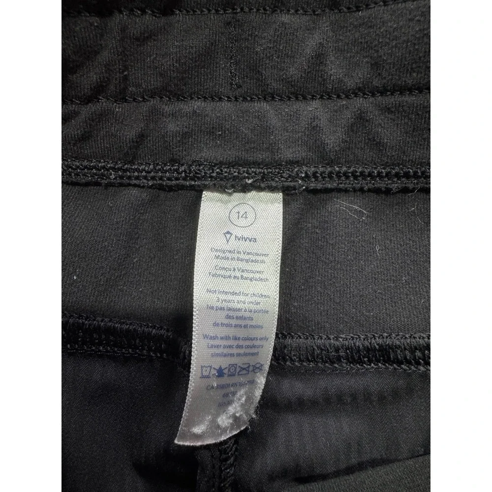 Ivivva Girls Rhythmic Ruched Pants Black Pinstripe Size 14 Athletic Dance